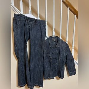 Blue Jean Pants Suit